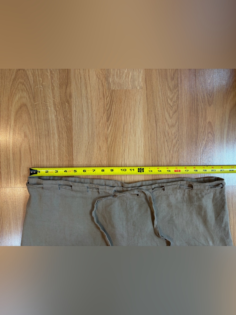 Eileen Fisher Tan Irish Linen Wide Leg Drawstring Cropped Pants Size M/L - Picture 10 of 13